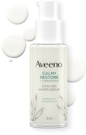 Aveeno CALM+RESTORE Feuchtigkeits-Serum, Hafercreme, 30ml | Beruhigt,glättet & stärkt die Feuchtigkeitsbarriere, zieht schnell ein & spendet 24h Pflege für empfindliche Haut, parfümfrei