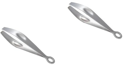Unomor 2 Pcs Stainless Steel Fishbone Clip Slant Tip Tweezers Fish Bone Pincer Pig Hair Remover Fish Bone Removal Tool Fish Bone Picker Fish Bone Remover Tweezers Tongs Tweezers Silver