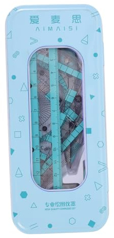 SHOWERORO Set Righello Triangolare Strumento Misurazione Goniometro Professionale Geometria Compasso Tavola Scala Qualità Leggero Trasportabile Linee Fluide Disegni Preci