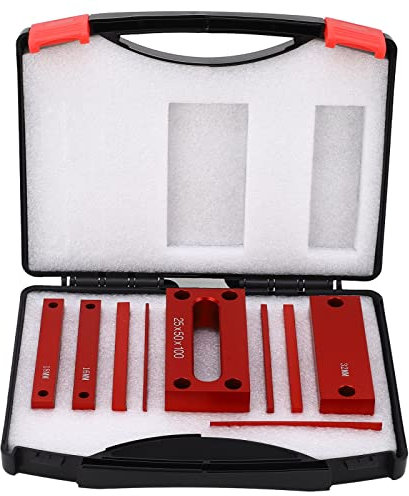 9 Stück Höhenmessblöcke, Einstellblock, Aluminiumlegierung, Holzbearbeitung, Höhenmess-Einstellstangen für Fräsmaschinen, Tischkreissägen, Ätzskala für Genaue Messungen