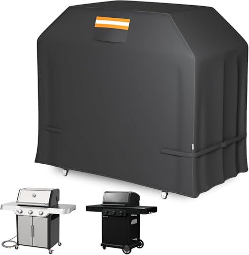 EVRBUL Grillabdeckung Wetterfest Gasgrill Abdeckhaube Gasgrill Abdeckplane Wasserdicht Strapazierfähigem 420D-Gewebe UV-Beständig Grillabdeckung Staubdicht Reißfest BBQ Cover 149 x 63 x 122cm