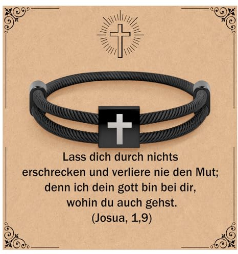 Focxoio Kreuz Armband für Jungs Mädchen, Glaube Cross Schmuck für Junge, Christliche Ostern Konfirmation Kommunion Taufe Geburtstag Geschenke für Teenager