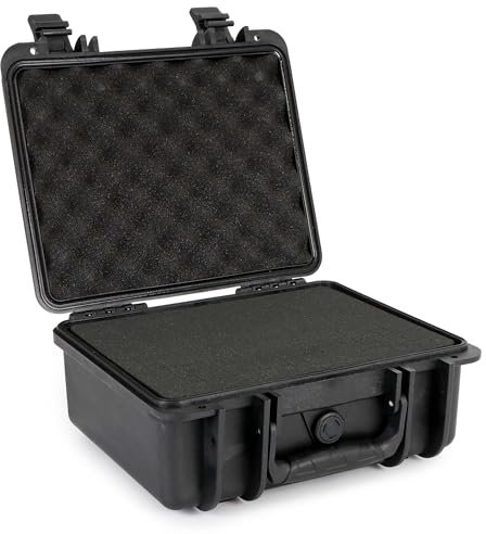 Wiltec Universalkoffer 34 x 31 x 15,2 cm, wasserdichter Transportkoffer, Schutzkoffer aus PP und Glasfaser, Koffer mit Würfelschaumstoff