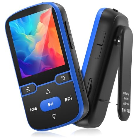 64 GB MP3 Player Bluetooth 5.3 mit Clip für Kinder Tragbarer mp3 -Player Musik-Player mit FM-Radio, Schrittzähler, Voice Recorder, Zufallswiedergabe und Wiederholung, TF-Karte bis zu 128 G