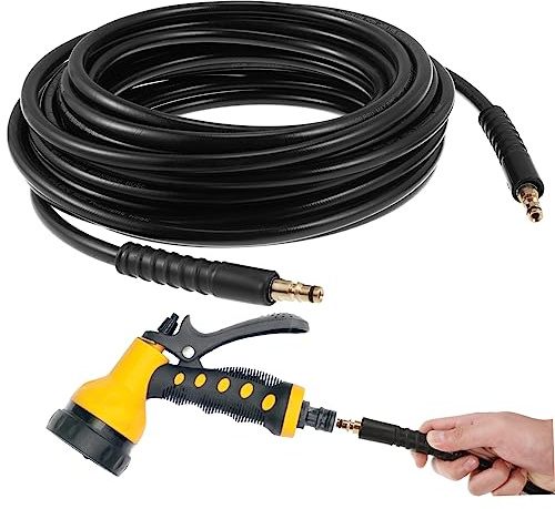 Mobestech 15m Tubo Flessibile Ad Alta Pressione Per Pulizia d Acqua Resistente Intemperie Ed Abrasione Compatibile Con Tubi d Idropulitrice