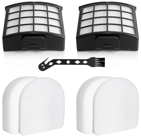 HOUSEMAX AZ3900 Filter Replacement for Shark PowerDetect Vacuum | Compatible with Shark Upright Vacuum Cleaner AZ3900UKT AZ3900UKTBK, 2 HEPA Filters and 2 Foam & Felt Filters