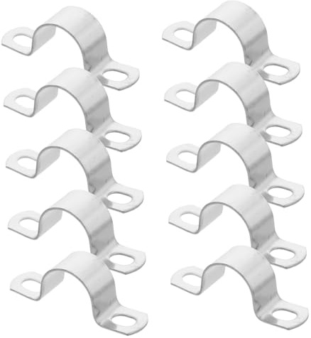 SOPOTUTU 10pcs Fixed Tube Buckle Stainless Steel Hose Clamps Pipe Clamps for Water Pipe Cable Support Buckle Kit