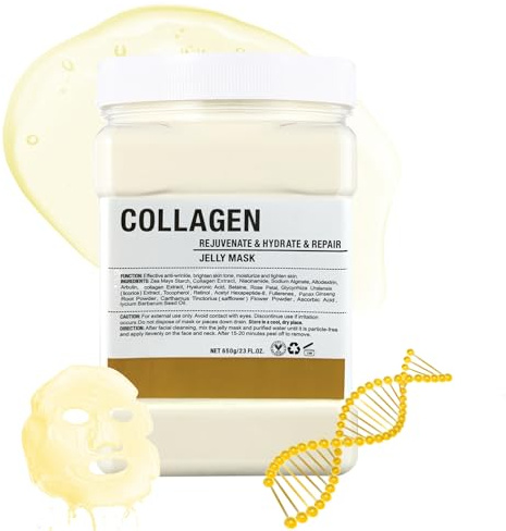 Masque en Poudre pour Soins du Visage, Hidratante y Nutritivo Masque en Gelée Peel-Off, Professionnelle Uso en Spa Jelly Face Mask Powder, Hidratación Profunda 23 Fl Oz (Collagen)