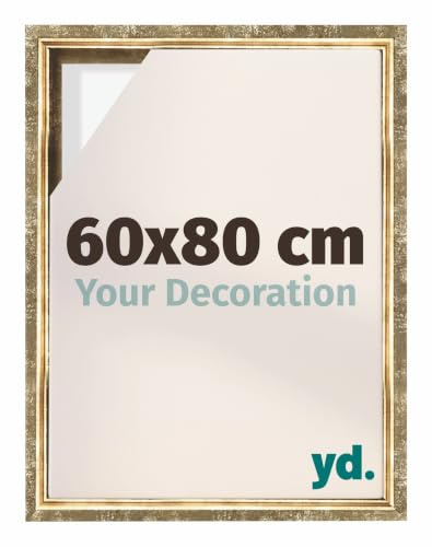yd. Schattenfugenrahmen 60x80 Gold Antik - Rahmen für Leinwand - Holz Lyon | Schattenfugenrahmen für Leinwände, Geeignet für Leinwände bis 2 cm Dicke, Ohne Rückwand und Glas, Made in Holland