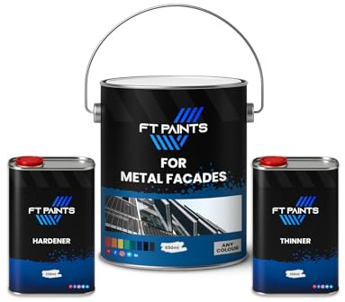 FabioT. FT Paints 1.10L Kit Heavy-Duty Paint with Gloss Finish for Metal Facades- RAL 7012-Basalt Grey