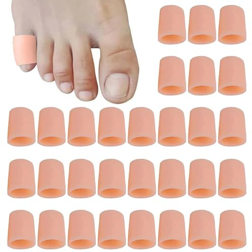 KNUIUYY Protection orteil silicone Toe Cap, 30 Pièces séparateurs d'orteils pour Orteils Qui se Chevauchent, Manchons Souples en Silicone pour Orteils en Marteau, Cors, Soulagement de la Douleur