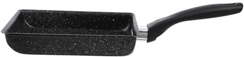 Tofficu Poêle Carrée Japonaise Tamagoyaki 13x18 Cm Antiadhésive en Maifan Stone Noire, Poêle à Œufs Multifonction pour Gaz, Cuisson en Extérieur Cuisine Maison