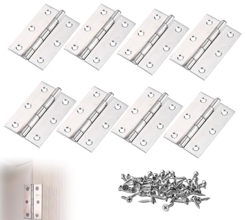 8 Pièces Charniere Porte, 66 * 38mm Charnières à Roulement Charniere-Inox Invisible Pliables, Paumelle Charnières En Acier Inoxydable Plate Pour La Maison Meubles Matériel Armoire Garde Porte Tiroir