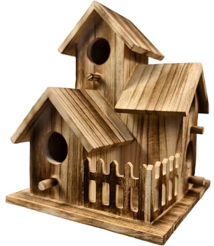 Ameble Casetta per Uccelli, casetta per Uccelli in Legno Resistente alle intemperie 6x8 Pollici, Scatola per sospesa per Esterno.