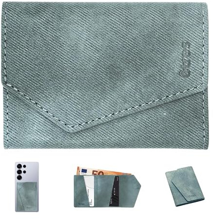 Instant Project Anpassad smartphone smal magnetisk plånbok, kompakt RFID-korthållare, smal mini plånbok med kreditkortshållare och bankomat, korthållare med ficka 6 kort, Himmelsblå, 7x10 cm