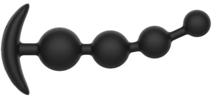 Vibrating Anal Beads, Silicone Butt Plug with 10 Vibration Modes Graduated Design Anal Vibrator Prostate Massager Waterproof Adult Sex Toy for Men, Women and Couples (S)