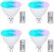 DoRight 12V Bombilla LED GU5.3, MR16 Regulable 3W Spotlight con control remoto 16 RGB+Blanco Frio 6000K, 210LM Iluminación del Estado de Ánimo con Función de Memoria y Sincronización, 4pcs