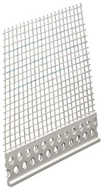 25 x Handelskönig Abschlussprofil PVC 3 mm WDVS Putzabschluss 2 m x 25 Stab = 50m Fassade Kantenprofil mit Gewebe