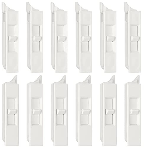 Jetec 12 Pieces Tilt Latch Pairs White Plastic Construction Snap-in Latch Pairs Spring Loaded Sliding Window Tilt Latch for Home Window Accessories