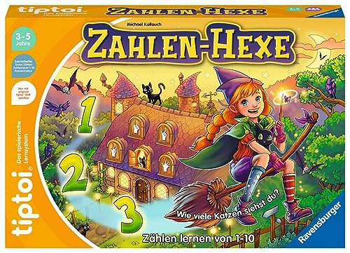 Ravensburger tiptoi Spiel 00132 Zahlen-Hexe, Zählen Lernen von 1-10 für Kinder ab 3 Jahren