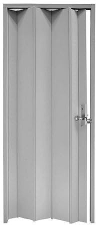Decorspace Porta a soffietto Luciana da Interno 88,5 x h 214 cm in PVC Made in Italy Grigio Tinta Unita