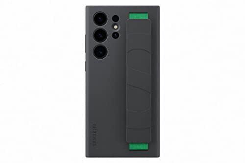 Samsung Silicone Grip Smartphone Case EF-GS918 für Galaxy S23 Ultra, Handy-Hülle, Fingerhalterung, Schlankes Design, Black