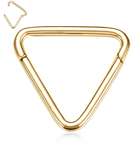 hengkaixuan 16G Teardrop Septum Clicker Ring Daith Schmuck Septum Ring Nasenringe 316L Chirurgischer Stahl Klappsegment Knorpel Ohrringe Creus Tragus Helix Turm Muschel Piercing Schmuck
