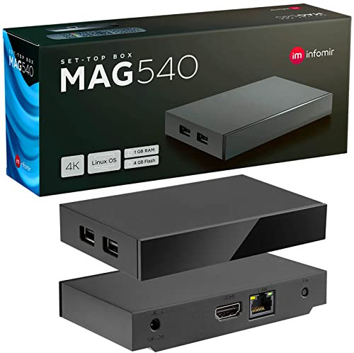 MAG 540 Originale Infomir & hb-digital Set Top Box 4K Media Player Ricevitore Internet TV UHD 60FPS 2160p@60 FPS HDMI 2.1 Supporto di 4K e HEVC USB3.0 ARM Cortex-A35 + cavo HDMI