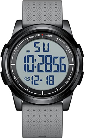 GOLDEN HOUR Ultra-Sottile Minimalista Sport Impermeabile Orologi Digitali Uomo con Display Ampio Angolo Cinturino in Gomma Orologio da Polso per Uomini Donne