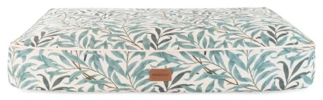 Rosewood x Morris & Co. Willow Boughs Mattress for Dogs, Large Dog Bed, Ivory/Green, Thickly Padded, Non-Slip Base, Washable, Luxury William Morris Print