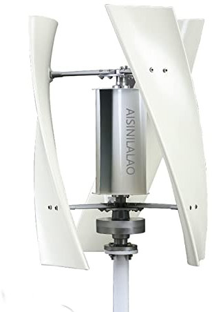 AISINILALAO Sin Ruido Generador de turbinas eólicas de 4000W, Generador de Viento Vertical Maglev con Controlador de 220V para el hogar o Acampar (Blanco, 3 Cuchillas),12v