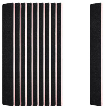 LNAUJS 10 Pack 100/180 Grit Nail Files, Black Professional Reusable Emery Boards Manicure Tool for Acrylic Nails, Nail Buffering Files, Rectangle Shape