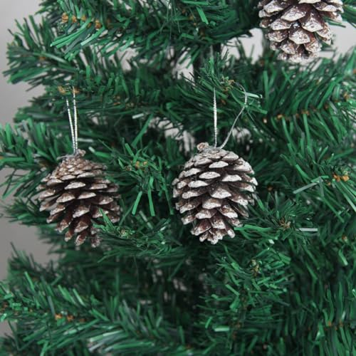 6 Stück Tannenzapfen Ornamente aus Naturholz für DIY Weihnachten Basteln