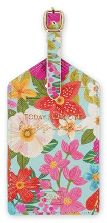 Legami - Gepäckanhänger, Gepäckanhänger für Koffer, Zubehör für Reisen Flugzeug Kreuzfahrt Zug, Gepäckanhänger zum Schutz von Daten aus PU-Leder und Mikrofaser, Blumen