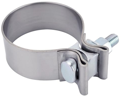 Slakerbe Collier de serrage pour tuyau d'échappement de moto - En acier inoxydable - Collier de serrage large bande avec vis - 51 mm