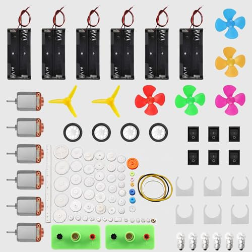 Xmart 103 Piezas Kit Electrico Escolar Motores Electricos Pequeños Armar Circuito Electrico para Niños Kit para Experimentos de Física Experimentos Eléctricos Proyectos Científicos de Bricolaje