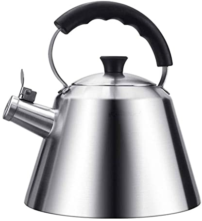 XaEjNzwDT Théière en Fonte Bouilloire sifflante Bouilloire en Acier Inoxydable 3L, théière à sifflet, avec Design Eagle Mouth, poignée Anti-brûlure, adaptée aux Cuisines et aux Meubles de CU
