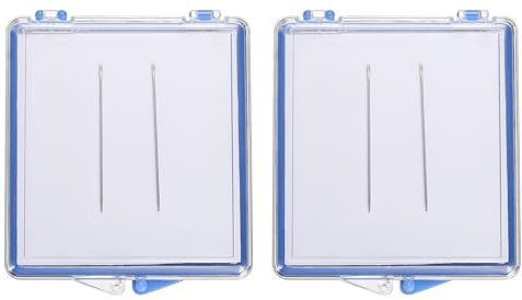 PATIKIL Magnetisch Nadel Aufbewahrung Etui 2Stk Plastik Tragbar Näh Stecknadel Halter Nadel Organizer Box Behälter für Sticken Stricken Nähen Blau