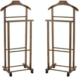 MA MAISON Doppio Indossatore da Camera in Legno di Faggio 43x33xH105cm Per Ordinare e Tenere in Perfetto Stato i Tuoi Abiti - Elegante e Funzionale in Tutti gli Ambienti (Doppio, Faggio Noce)