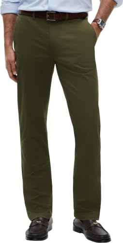 Tommy Hilfiger Uomo Pantaloni Chino Core Denton Essential Twill Straight Fit, Verde (Dark Greenery), 29W/34L