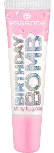 Essence Cosmetics Birthday Bomb Shiny Lipgloss, Naturale, Lucida, Rugiadosa, 10 ml