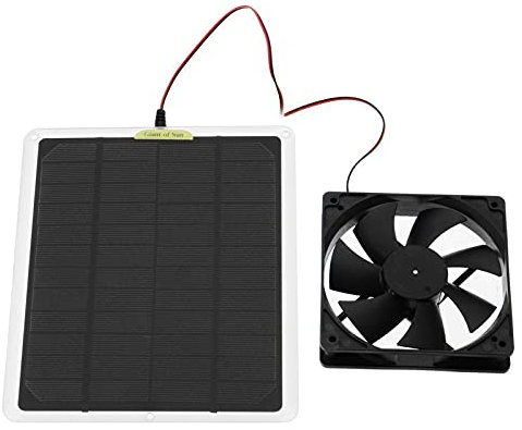 RWSXY Ventilatore di Scarico, Ventilatore di Scarico Solare per pollaio, Ventilatore di Scarico con Pannello fotovoltaico da 6 Pollici per Garage, Serra