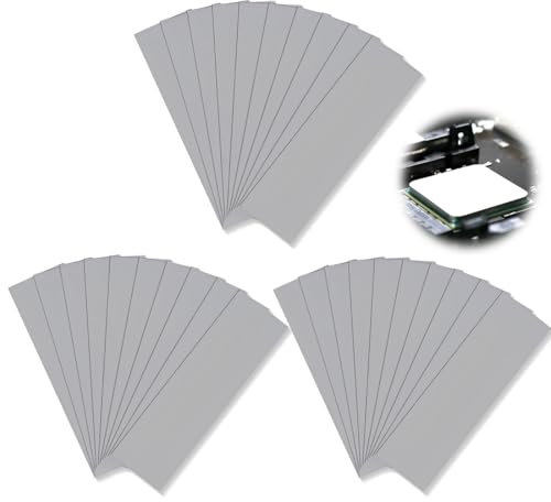 KUMSODE Lot de 30 épaisseurs assorties 0,5 1,0 1,5 mm Pads en silicone thermoconducteurs avec conductivité thermique de 6,0 W/mk, Soft Safe Simple à appliquer pour SSD CPU GPU-Bleu