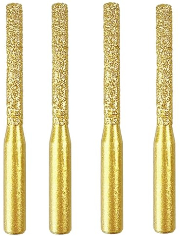 FANGHUIER Mortar Rake Drill Bit， Router Bits For Drill， Cnc Router Shank For Stone Diamond Mortar Rake Drill Bits, 6.35mm x 5mm x 65mm, Golden, 4-Pack