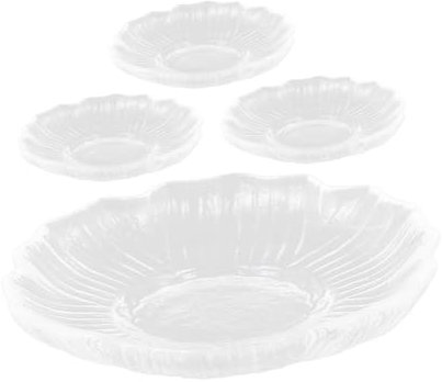 Cabilock 4 Pièces Assiette à Verre Transparent Lot pour Snacks Desserts Tasses à Élégance Ronpour Services de Café Collations
