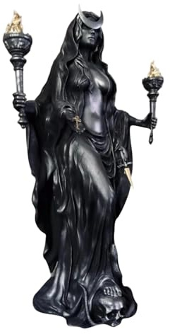 Generisch Hekate Niktipolos, die Hexe der Nacht, Unterwelt Hekate Phōsphoros Lichtbringer oder Morgensternstatue, Hecate Griechische Göttin mit ihren Hunden mit magischer Harz Skulptur (#A)