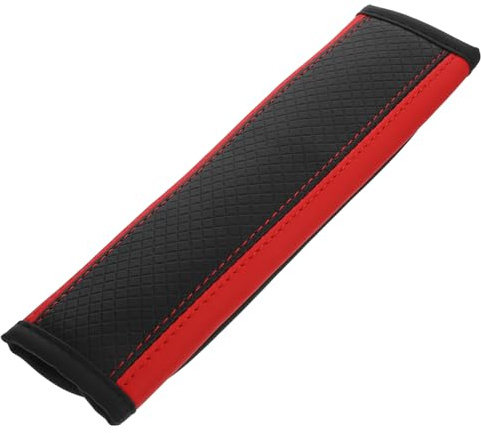Hemobllo Protezione Cintura Auto Spallacci Traspirante in PU Pelle Nero Rosso Copricintura Elegante e Antisudore per Interni Auto