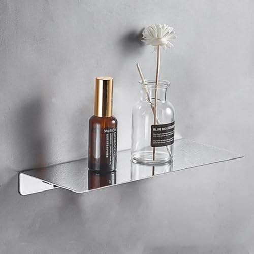 CALUCAB Edelstahl Duschablage Ohne Bohren Duschkorb Badregal Rostfreier Wandregal Duschkorb Badezimmer Regal Dusche Ablage Wandmontage Duschablage für zu Hause (Silber chrom, 20cm)