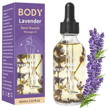 Lavendel MassageöL Zur Beruhigung,Muskelkater MassageöLs,Schmerzender Muskeln Sport MassageöL KöRperöL Zur Haut,ErwäRmen Und Entspannung FüR MäNner Und Frauen 60ml Massage Oil