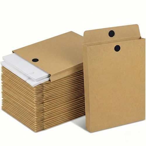 STRBOXONG 20 Pezzi Buste Portadocumenti A4 in Carta Kraft 180g, Cartelle a Soffietto 4cm con Chiusura a Strappo, Buste Grandi Espandibili per Archiviazione Ufficio e Spedizioni, Capienza 200+ Fogli